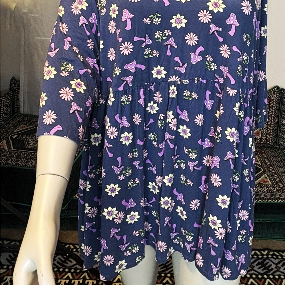NWT Rue21: Floral Navy Women's Mini Dress - Picture 3 of 12